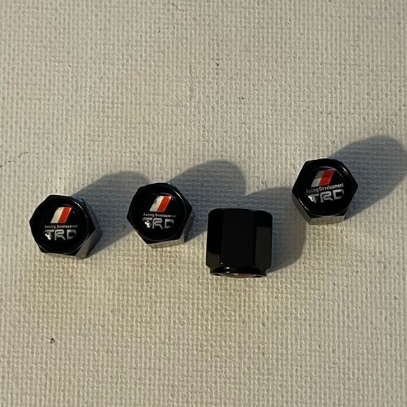 Toyota TRD valve Stem caps in Black NWT set of 4 NWT - Picture 1 of 4